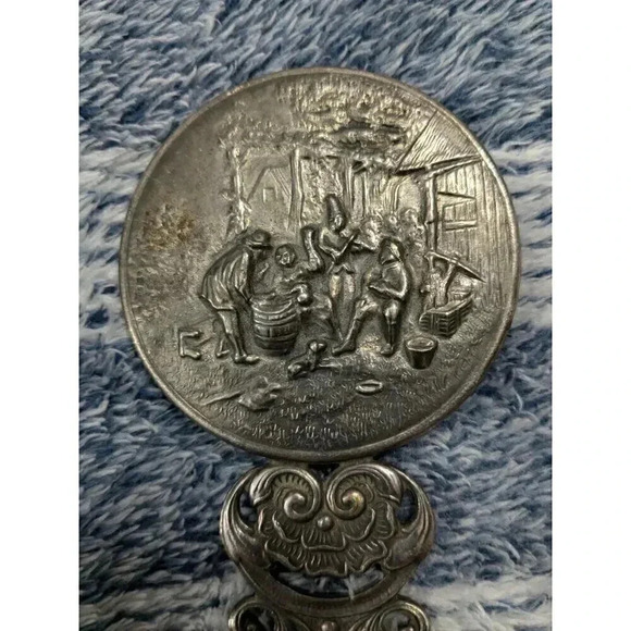 Vintage HANS JENSEN Silver Round Hand Mirror  with handle - Picture 2 of 5